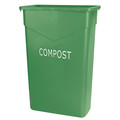 Carlisle Foodservice 23 gal Rectangular Trash Can, Green, LLDPE 342023CMP09