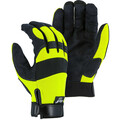 Majestic Glove Glove, Hi Vis Back, Black/Yellow, 2XL, PR 2137HY/12