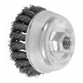 Pferd 3-1/2" Knot Wire Cup Brush - .020 CS Wire, 5/8-11 Thread (ext.) 82232