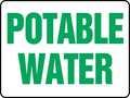 Accuform Potable Water Sign, 10" Height, 14" Width, Plastic, Rectangle, English MCAW501VP