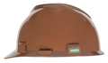Msa Safety Front Brim Hard Hat, Type 1, Class E, Ratchet (4-Point), Brown 495854