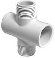 Zoro Select PVC Cross, Socket x MNPT, 1 in Pipe Size 421A010