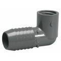 Zoro Select PVC Reducing Elbow, 90 Degrees, Insert x FNPT, 1 1/2 in x 1 in Pipe Size 1407211