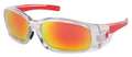 Mcr Safety Safety Glasses, Red Scratch-Resistant SR14R