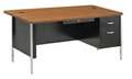 Sandusky Lee Teachers Desk, 30" D, 60" W, 29-1/2" H, Base: Black, Top: Medium Oak, Laminated Wood SQ6030BO