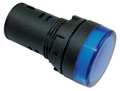 Dayton Raised Indicator Light, 22mm, 120V, Blue 22NZ07