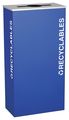 Tough Guy 17 gal Rectangular Recycling Bin, Open Top, Blue, Steel, 1 Openings 22N298