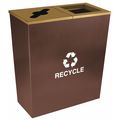 Tough Guy 36 gal Rectangular Recycling Bin, Open Top, Brown, Steel, 2 Openings 22N275