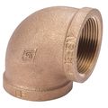 Zoro Select Brass 90 Degrees Elbow, FNPT, 1-1/4" Pipe Size 22UK99