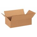 Zoro Select Flat Corrugated Boxes, 14" x 8" x 4", Kraft, 25/Bundle 22XK34