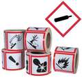 Ghs Safety Pictogram Label, Gas Cylinder, PK500 GHS1258