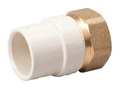 Zoro Select CPVC CPVC to Brass Adapter, 1" Pipe Size, Socket CTS x FNPT Brass 164-315NL