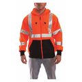 Tingley Job Sight Hi-Vis Hooded Sweatshirt, Orange/Black, PET, XL S78129