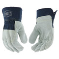 Pip Lthr Palm Gloves, Cowhide, Blu/Gray, S, PK12 IC65/S