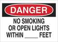 Brady No Smoking Sign, 7" H, 10" W, Rectangle, English, 42661 42661