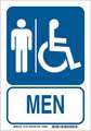 Brady Facility Sign, Men, w/Picto, 10x7, 47728 47728