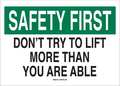 Brady Safety Slogan Sign, 10" H, 14" W, Polyester, Rectangle, English, 88839 88839