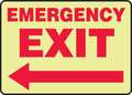 Accuform Exit Sign, Emergency Exit, 10"X14 MLEX571GF