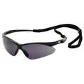 Condor Safety Glasses, Agitator Series, Anti-Scratch, Anti-Fog, Anti-Static, Black Half-Frame, Gray Lens 23Y620