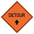 Eastern Metal Signs And Safety Detour Traffic Sign, 48 in H, 48 in W, Vinyl, Diamond, English, 669-C/48-NRVFO-D 669-C/48-NRVFO-D