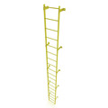 Tri-Arc 18 ft. Ladder, Steel, Standard Fixed, 19-Rung, Steel, 19 Steps, Safety Yellow Finish WLFS0119-Y