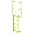 Tri-Arc 7 ft. 6" Ladder, Walk-Thru Fixed, Steel, 5-Rung, Steel, 5 Steps, Top Exit, Safety Yellow Finish WLFS0205-Y