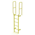 Tri-Arc 8 ft. 6" Ladder, Walk-Thru Fixed, Steel, 6-Rung, Steel, 6 Steps, Top Exit, Safety Yellow Finish WLFS0206-Y