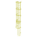 Tri-Arc 22 ft. Ladder, Standard Fixed Cage, Steel, 23-Rung, Steel, 23 Steps, Safety Yellow Finish WLFC1123-Y