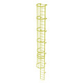 Tri-Arc 27 ft. Ladder, Standard Fixed Cage, Steel, 28-Rung, Steel, 28 Steps, Safety Yellow Finish WLFC1128-Y