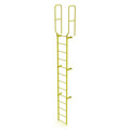 Tri-Arc 15 ft. 6" Ladder, Walk-Thru Fixed, Steel, 13-Rung, Steel, 13 Steps, Top Exit, Safety Yellow Finish WLFS0213-Y