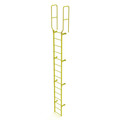 Tri-Arc 17 ft. 6" Ladder, Walk-Thru Fixed, Steel, 15-Rung, Steel, 15 Steps, Safety Yellow Finish WLFS0215-Y
