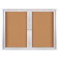 Partners Brand Enclosed Cork Board with Aluminum Frame, 4' x 3', Brown, 1/Each BECA4836