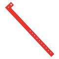 Partners Brand Day-Glo Plastic Wristbands, 3/4" x 10", Red, 500/Case WR120RD