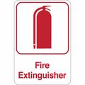 Partners Brand Fire Extinguisher, Facility Sign, 9"x6", 9" Width, 1/8" Plastic SN401