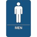 Partners Brand Men Restroom, ADA, Plastic Sign, 9"x6", 9" Width, 1/4" ABS Plastic SN102