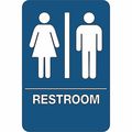 Partners Brand Men/Women Restroom, ADA, Sign, 9"x6", 9" Width, 1/4" ABS Plastic SN105