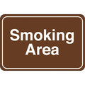 Partners Brand Smoking Area, Facility Sign, 6"x9", 6" Width, 1/8" Plastic SN211