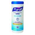 Purell Hand Sanitizer Wipes, White, Canister, Textured, 100 Wipes, 5-3/4 in x 7 in, Citrus 9111-12