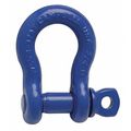 Campbell Chain & Fittings 1-3/4" Anchor Shackle, Screw Pin, Forged Carbon Steel, Painted Blue 5412805