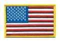 Heros Pride Embroidered Patch, U.S. Flag, Medium Gold 0021