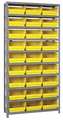 Quantum Storage Systems Steel Bin Shelving, 36 in W x 75 in H x 18 in D, 10 Shelves, Yellow 1875-210YL