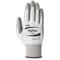 Ansell Hyflex Cut-Resistant Coated Gloves, A2 Cut Level, Polyurethane, White/Gray, Medium (Size 8), 1 Pair 11-644V