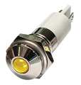 Zoro Select Round Indicator Light, Yellow, 24VDC 24M079