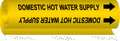 Brady Pipe Marker, Domestic Hot Water Supply, 5677-II 5677-II