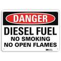 Lyle Danger No Smoking Sign, 10" H, 14 in W, Horizontal Rectangle, English, U1-1037-RA_14X10 U1-1037-RA_14X10