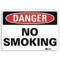 Lyle Danger No Smoking Sign, 10" H, 14 in W, Horizontal Rectangle, English, U1-1025-RA_14X10 U1-1025-RA_14X10