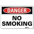 Lyle Danger No Smoking Sign, 10" H, 14 in W, Reflective Sheeting, Horizontal Rectangle, U1-1025-RD_14X10 U1-1025-RD_14X10