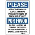 Lyle Hygiene Sign, 7x5 In., Bilingual, U1-1049-RD_5X7 U1-1049-RD_5X7