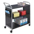 Safco Scoot 3 Shelf Utility Cart, Steel, Dual, built-in, 3 Shelves, 300lbs 5339BL