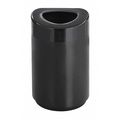 Safco 30 gal Round Trash Can, Black, 18-1/2" Dia, Open Top, Steel, Rigid Plastic 9920BL
